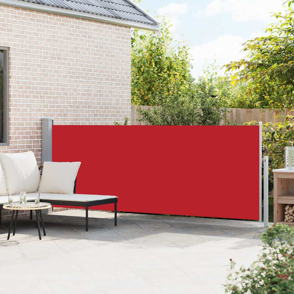 sammenrullelig sidemarkise til terrassen 140 x 500 cm rød