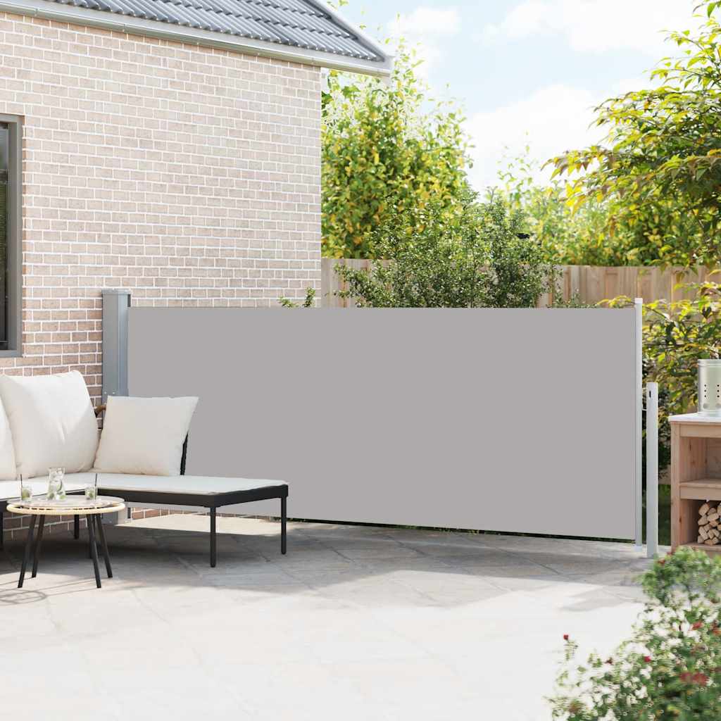 sammenrullelig sidemarkise til terrassen 140 x 514 cm grå