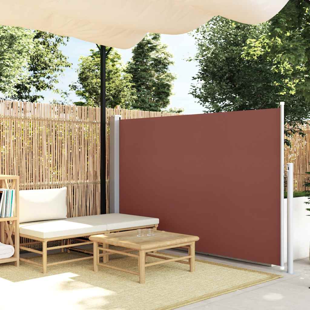 sammenrullelig sidemarkise til terrassen 140x500 cm brun
