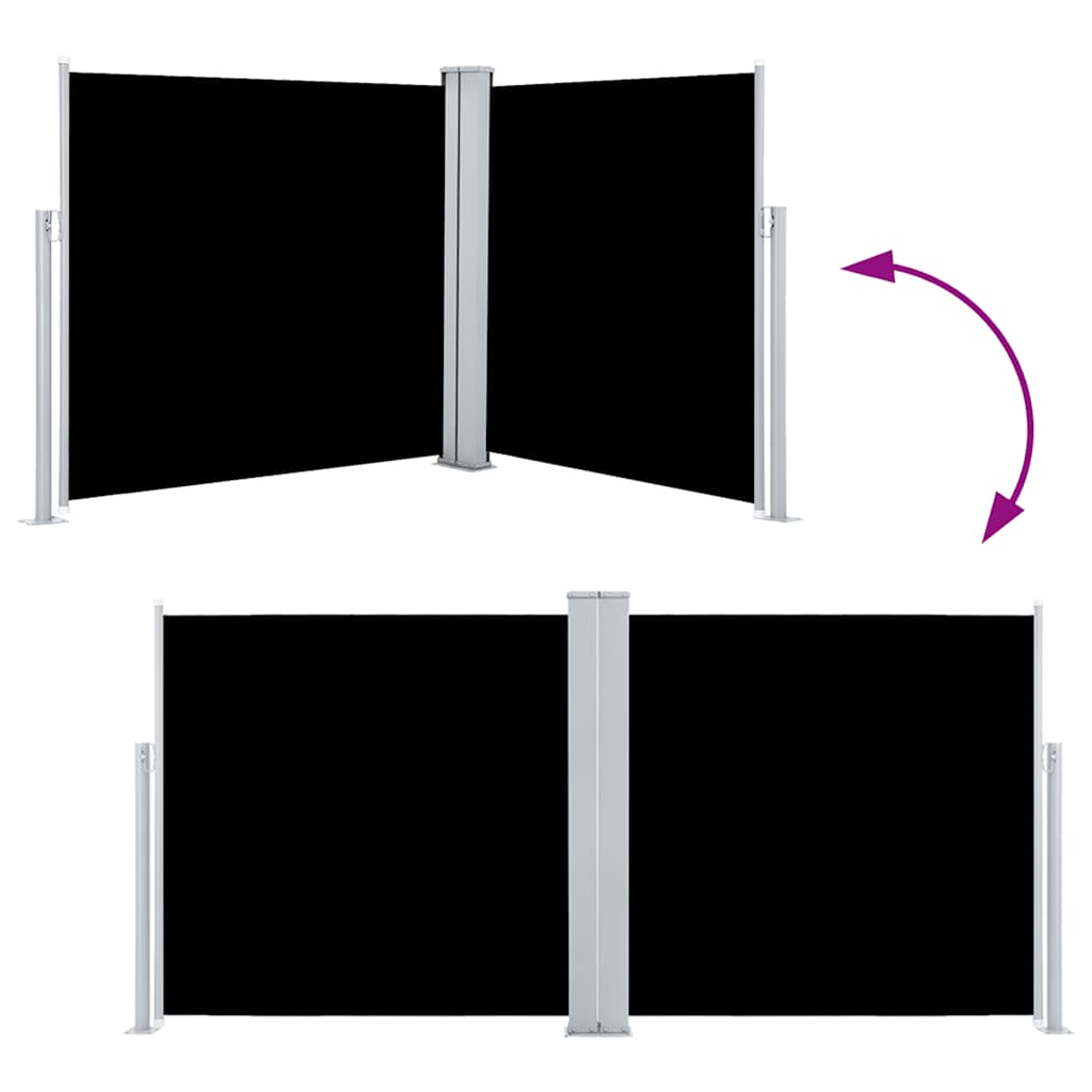 sammenrullelig sidemarkise 100 x 600 cm sort