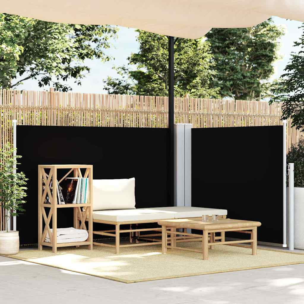 sammenrullelig sidemarkise 100 x 600 cm sort