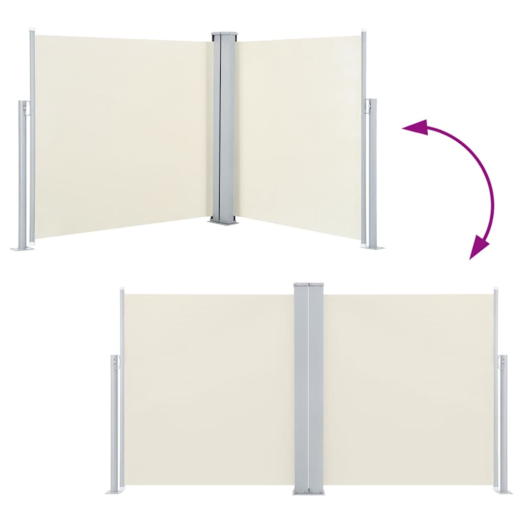 sammenrullelig sidemarkise 100 x 600 cm cremefarvet