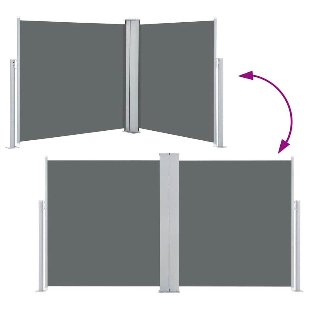 sammenrullelig sidemarkise 100 x 600 cm antracitgrå