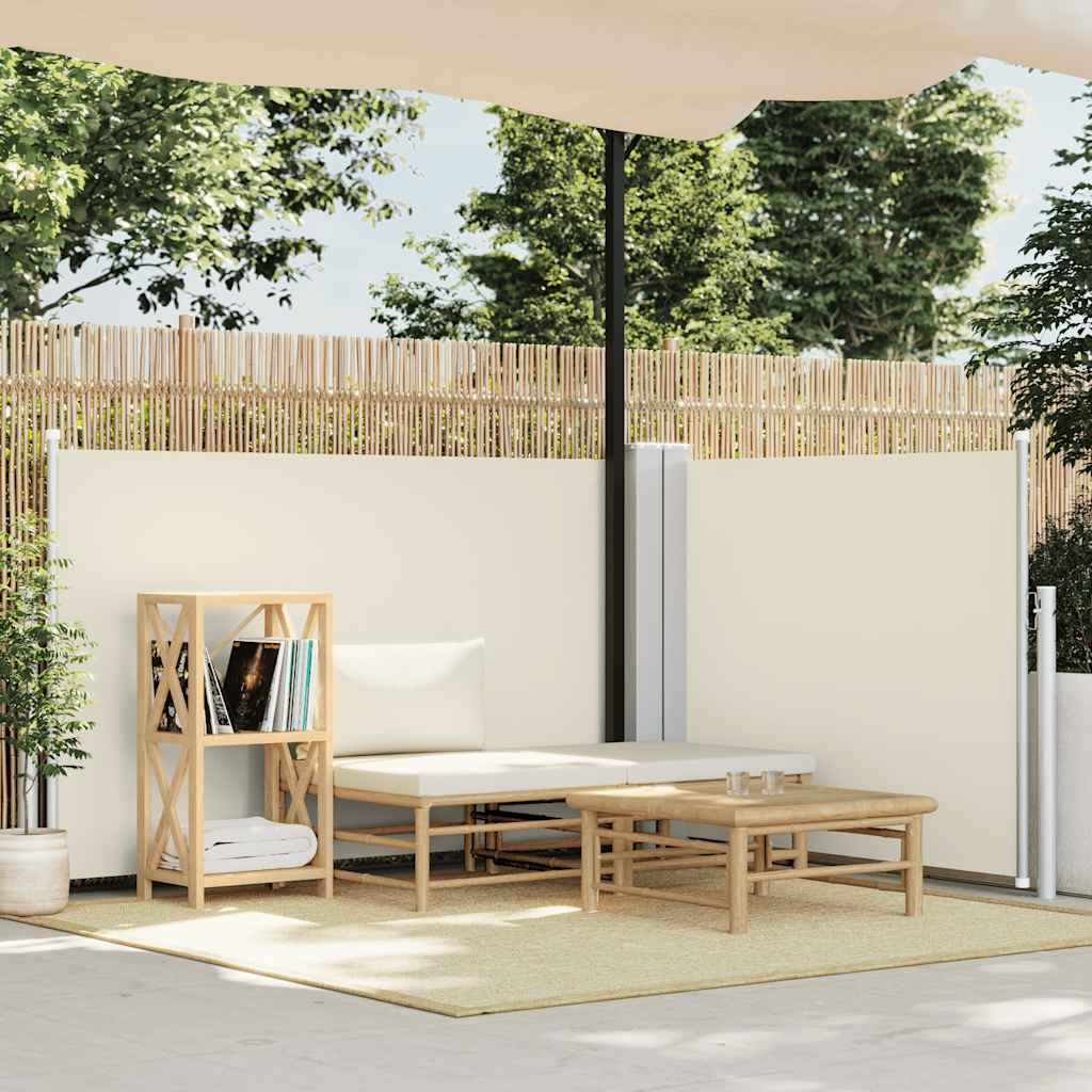 sammenrullelig sidemarkise 120 x 600 cm cremefarvet