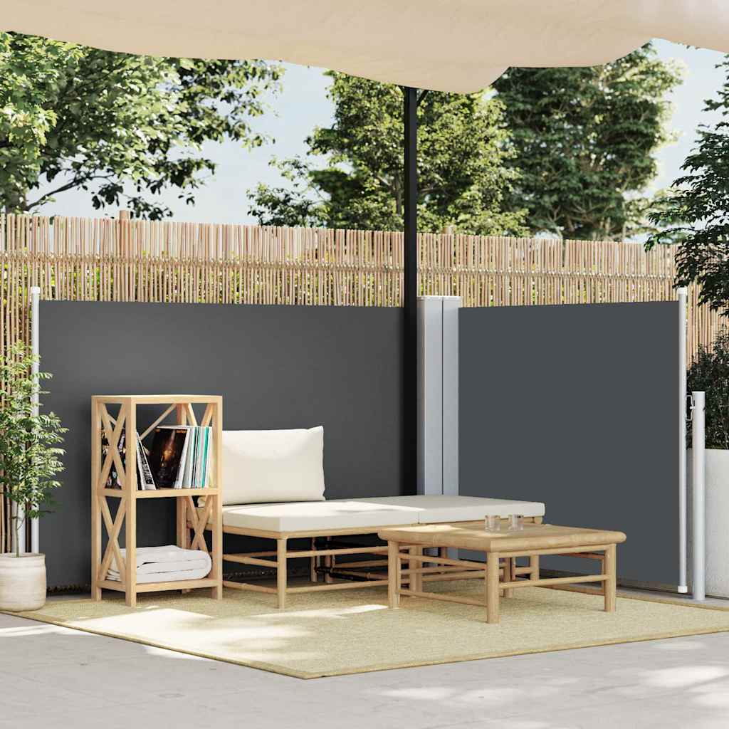 sammenrullelig sidemarkise 120 x 600 cm antracitgrå
