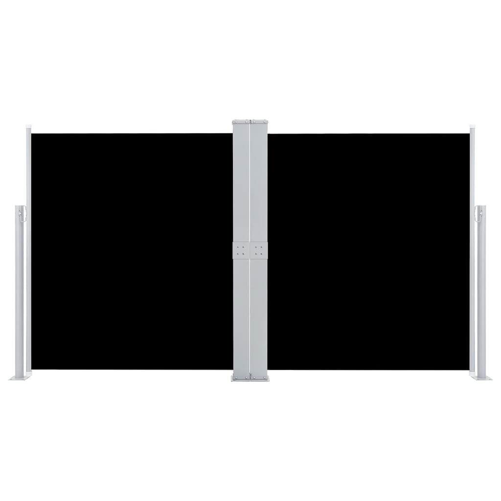 sammenrullelig sidemarkise 140 x 600 cm sort