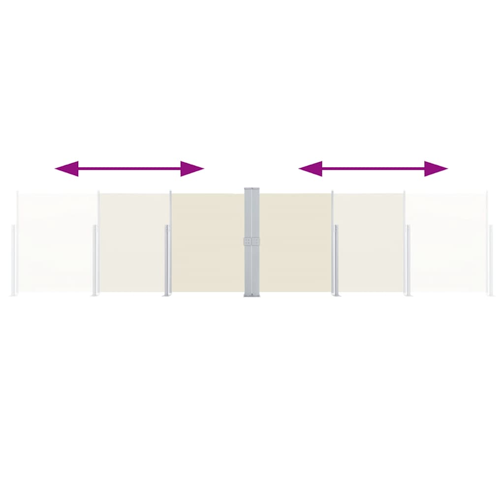 sammenrullelig sidemarkise 140 x 600 cm cremefarvet