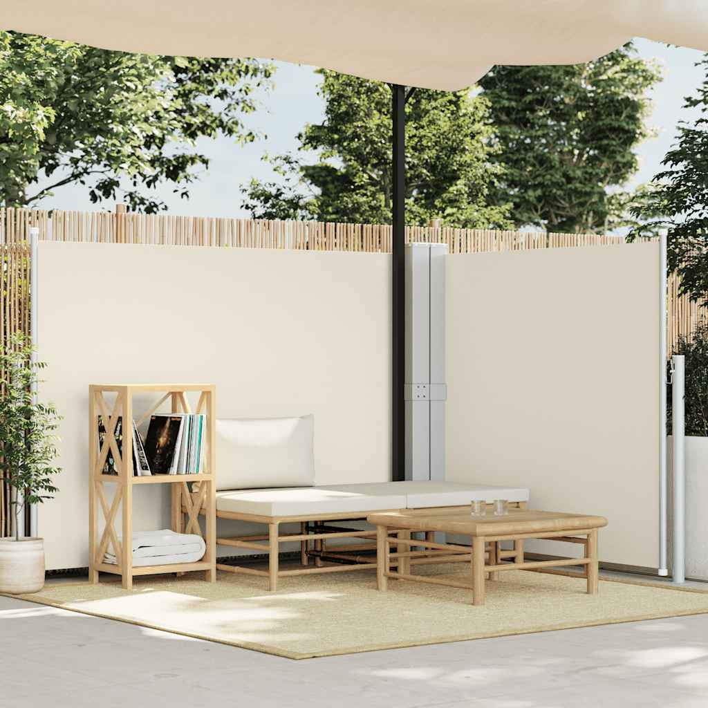 sammenrullelig sidemarkise 140 x 600 cm cremefarvet