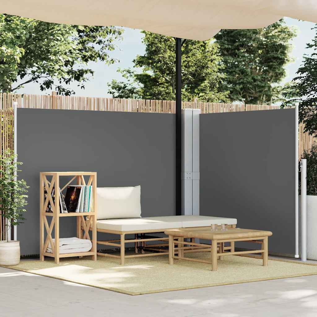 sammenrullelig sidemarkise 140 x 600 cm antracitgrå