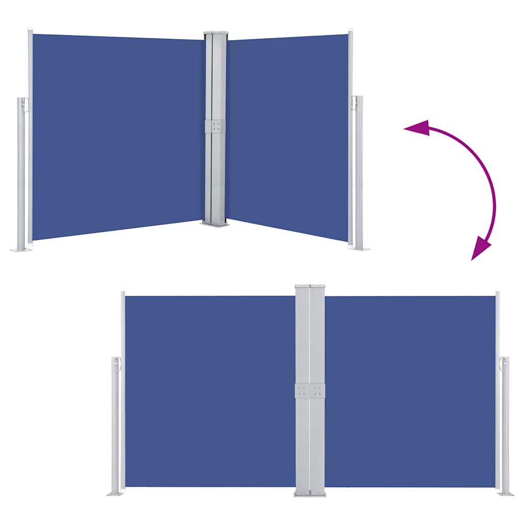 sammenrullelig sidemarkise 140 x 600 cm blå