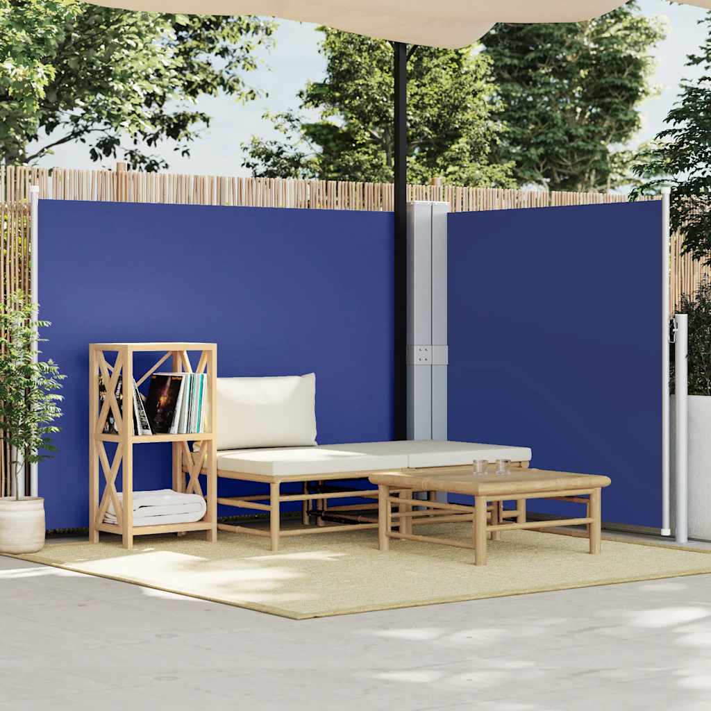 sammenrullelig sidemarkise 140 x 600 cm blå