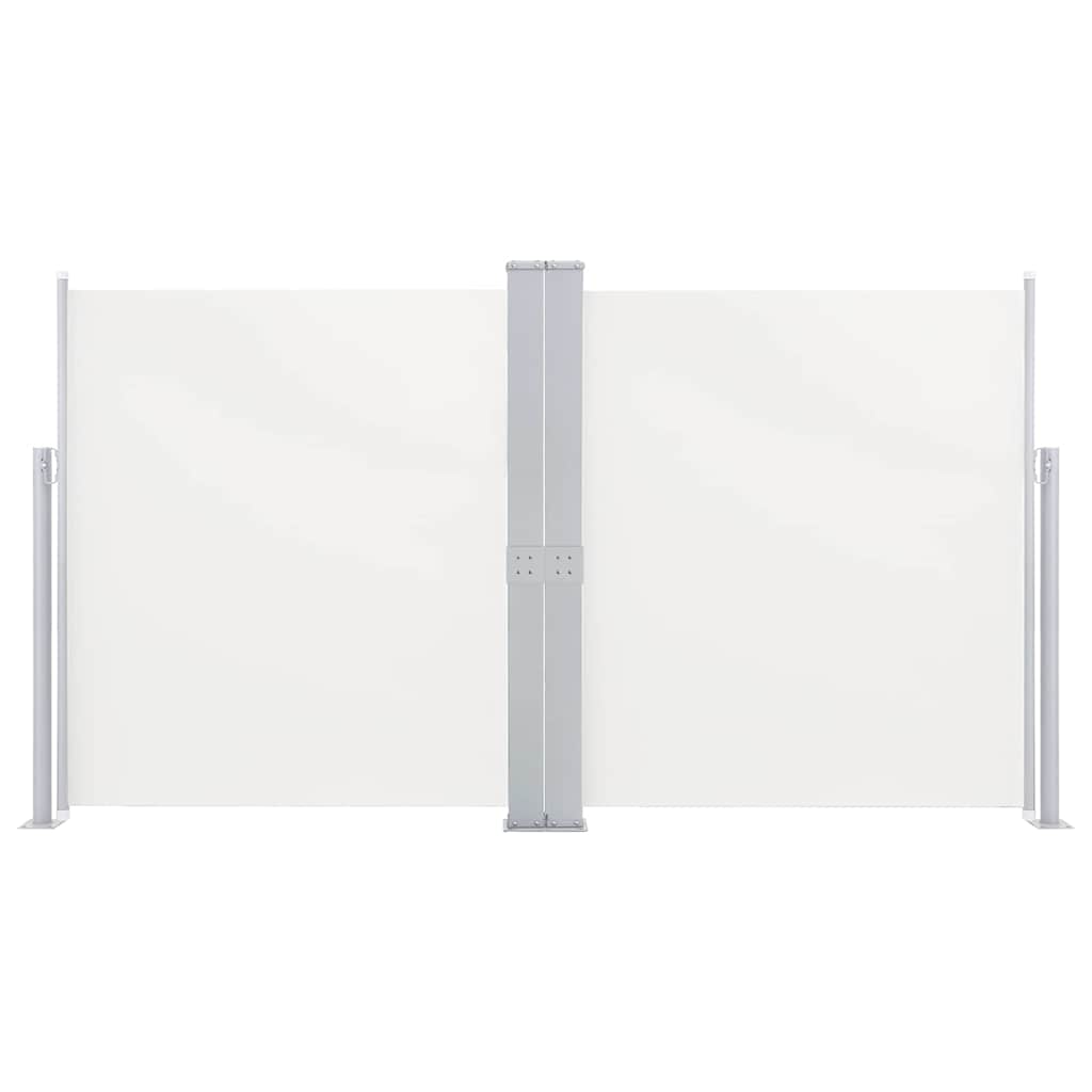 dobbelt sidemarkise til terrassen 170 x 600 cm cremefarvet