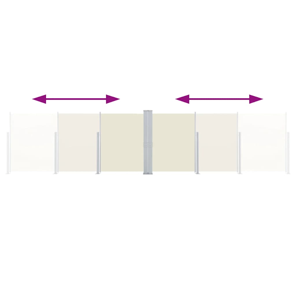 dobbelt sidemarkise til terrassen 170 x 600 cm cremefarvet