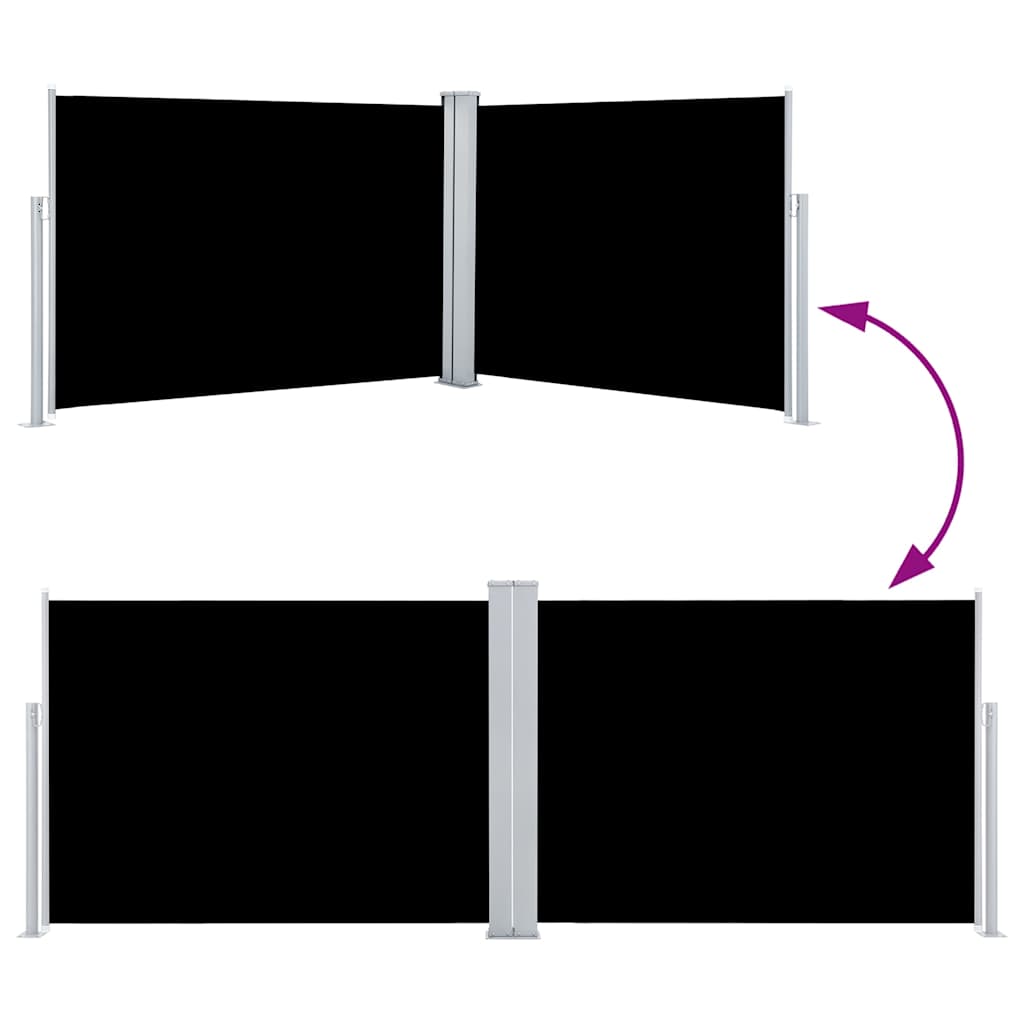 sammenrullelig sidemarkise 120 x 1000 cm sort