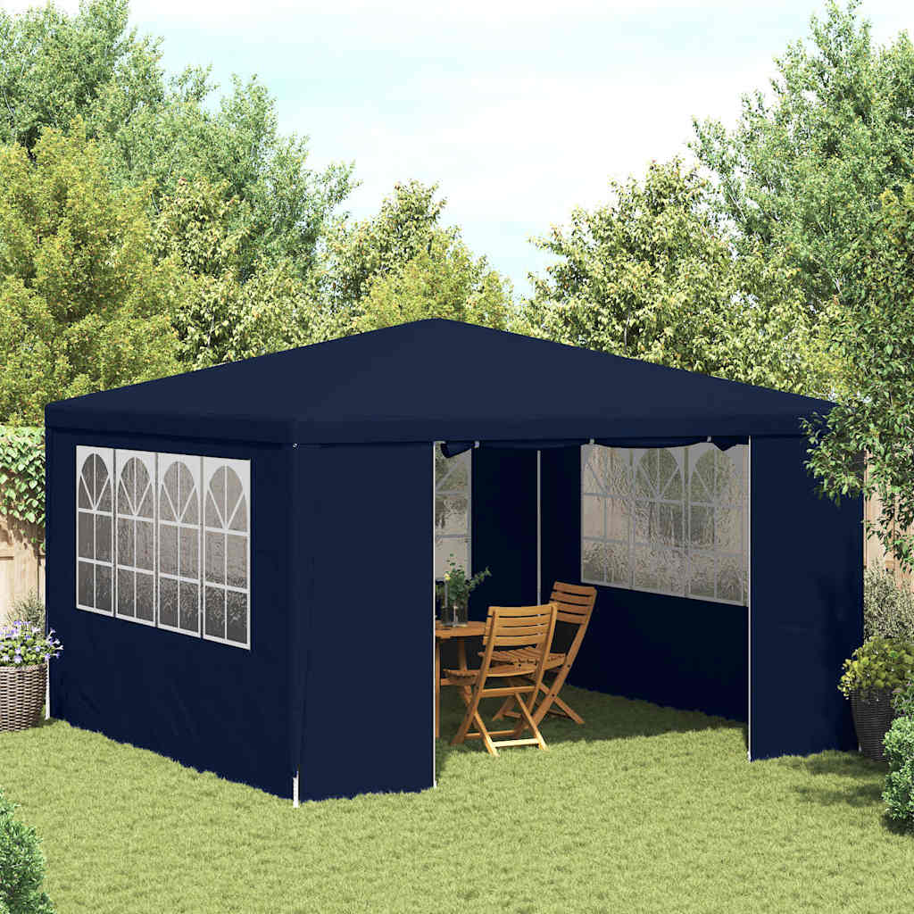 festtelt med sidevægge 4x4 m 90 g/m² blå