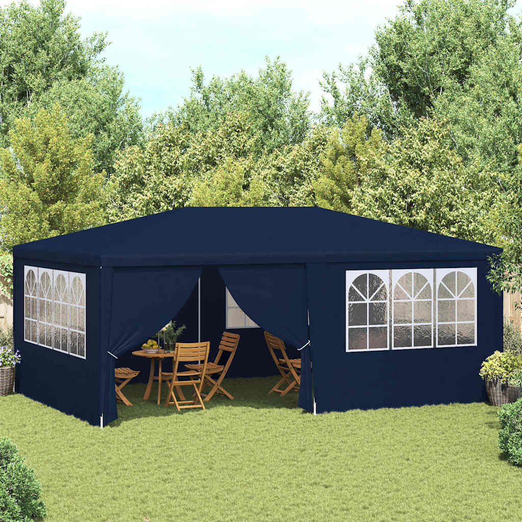 festtelt med sidevægge 4x6 m 90 g/m² blå