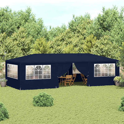 festtelt med sidevægge 4x9 m 90 g/m² blå