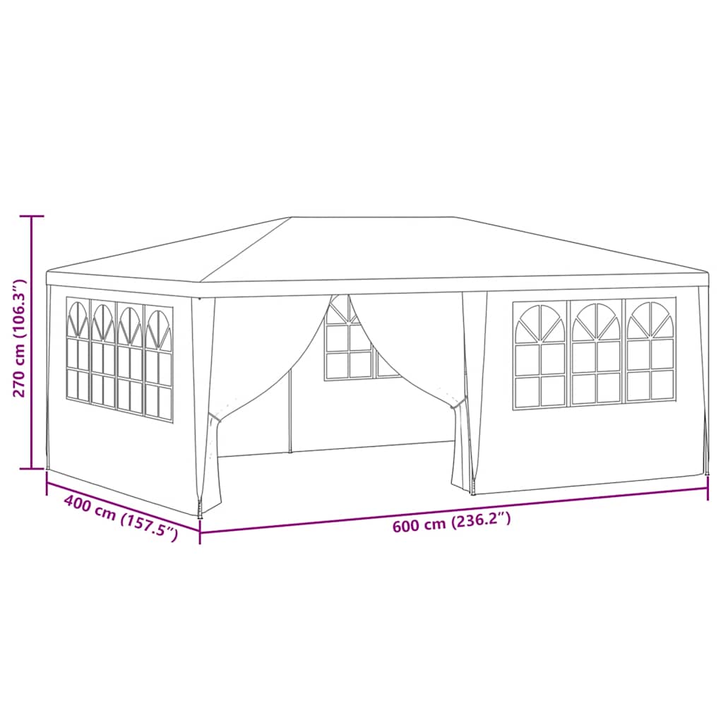 festtelt med sidevægge 4x6 m 90 g/m² grøn