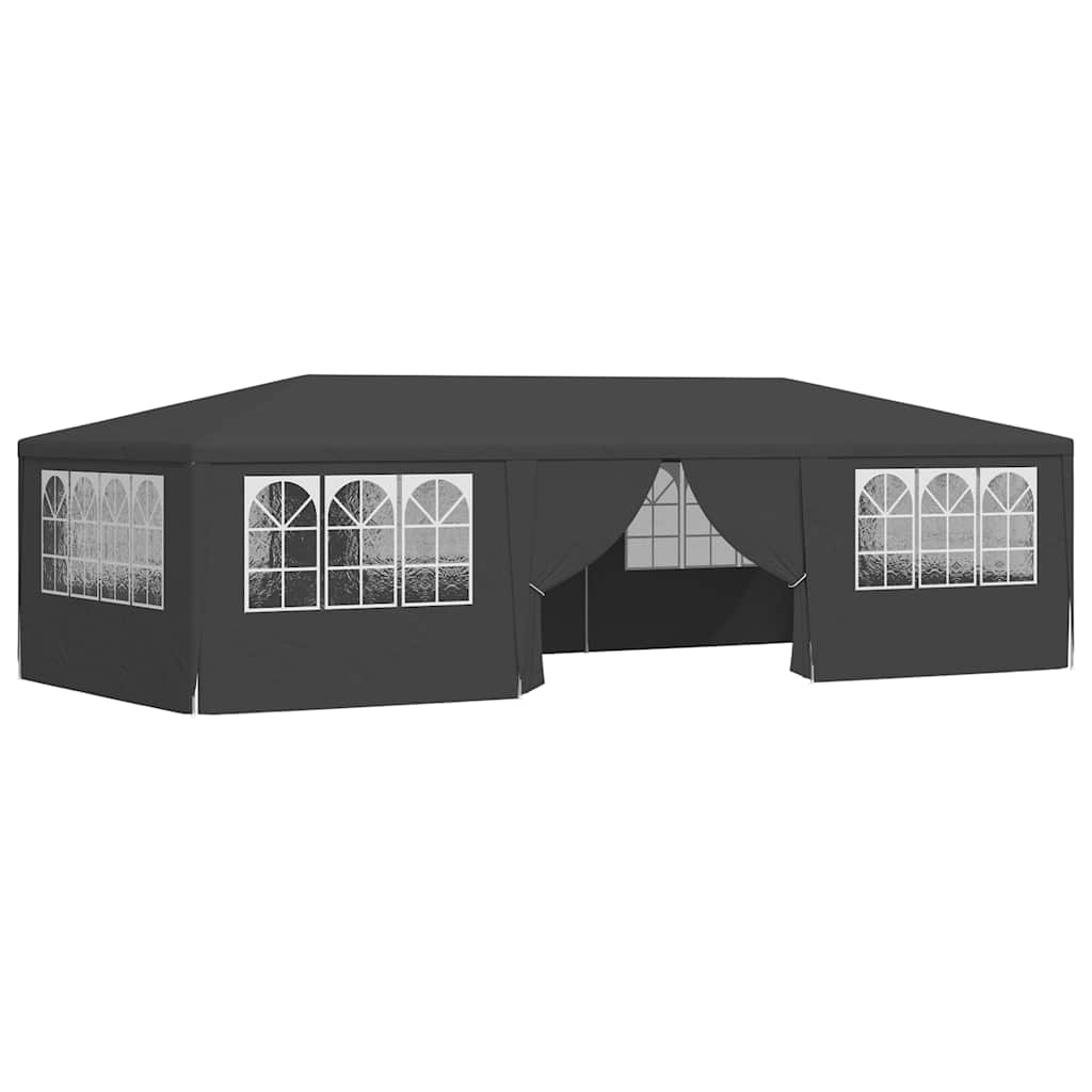festtelt med sidevægge 4x9 m 90 g/m² antracitgrå
