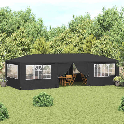festtelt med sidevægge 4x9 m 90 g/m² antracitgrå