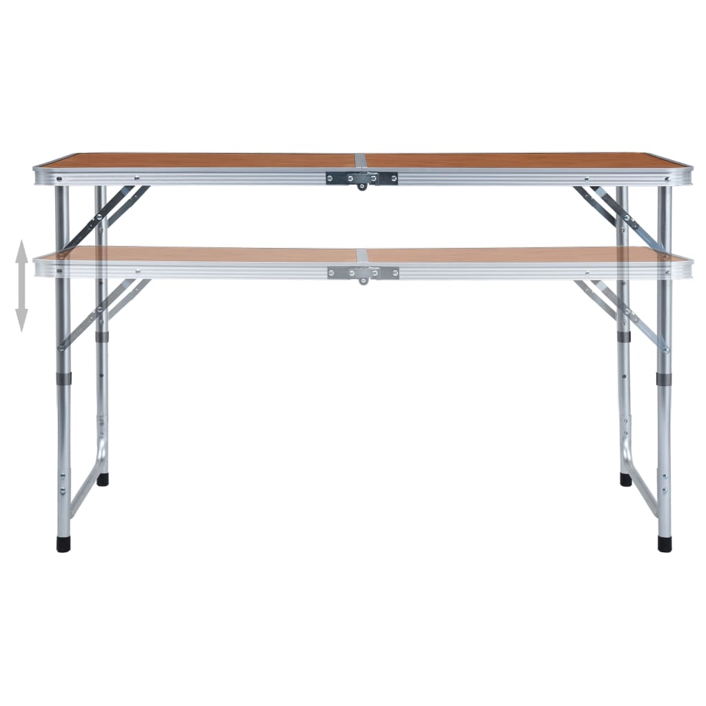 foldbart campingbord aluminium 120 x 60 cm