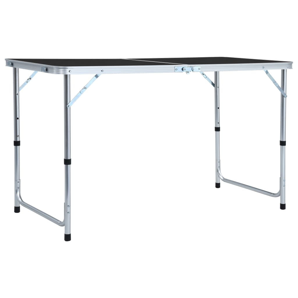 foldbart campingbord 120x60 cm aluminium grå