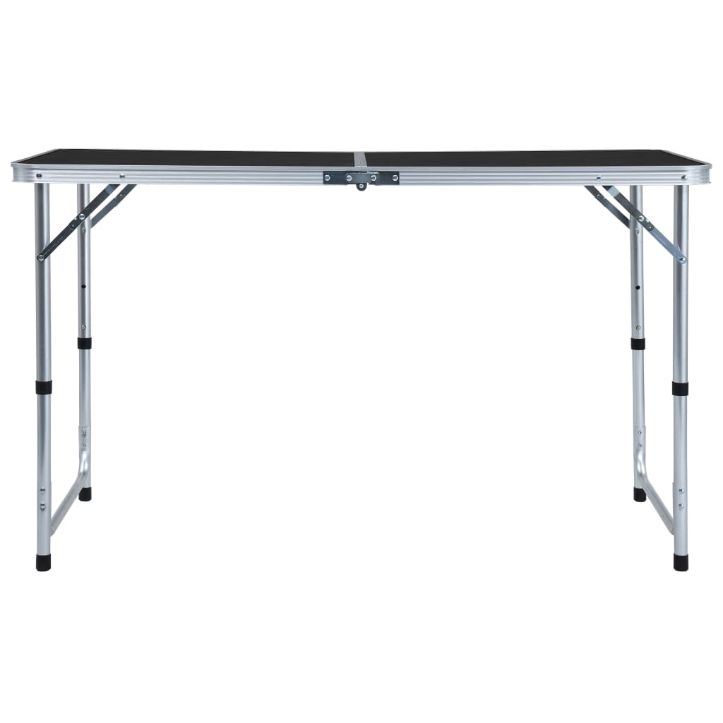 foldbart campingbord 120x60 cm aluminium grå