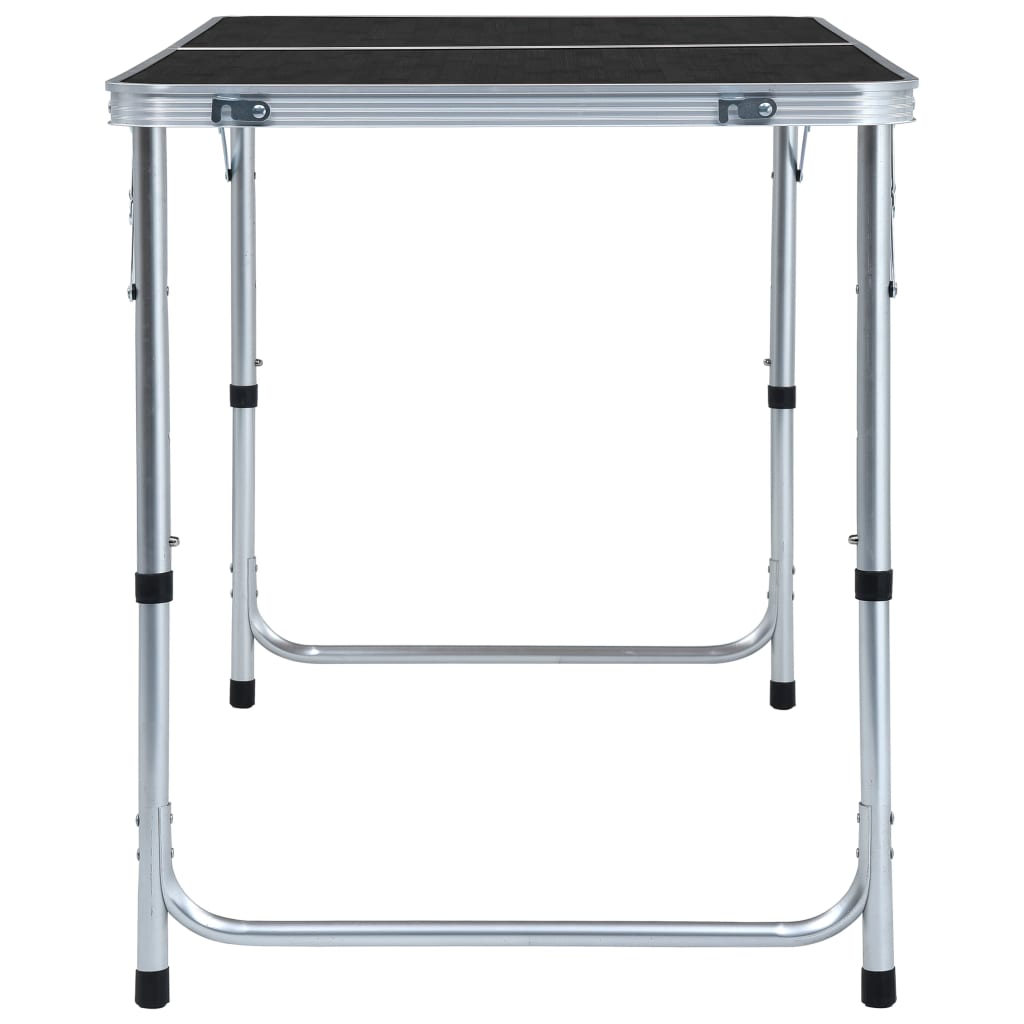 foldbart campingbord 120x60 cm aluminium grå