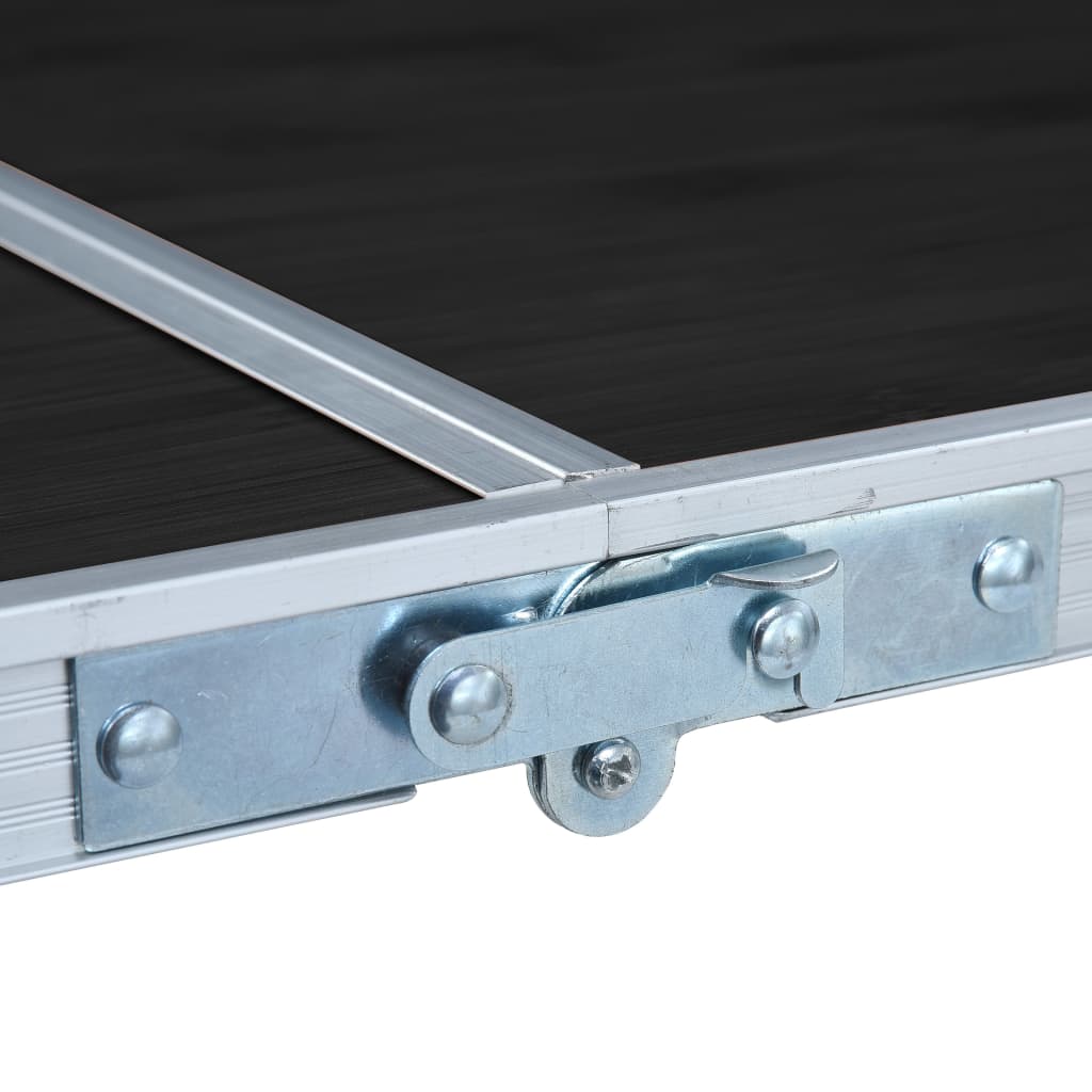 foldbart campingbord 120x60 cm aluminium grå