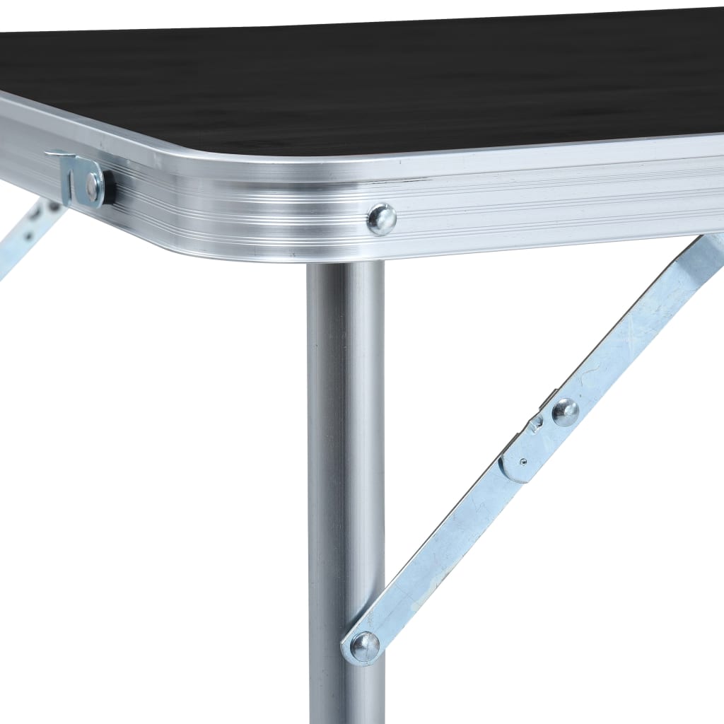 foldbart campingbord 120x60 cm aluminium grå