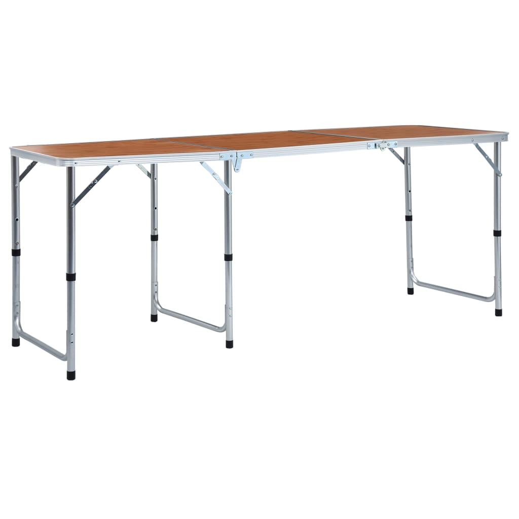 foldbart campingbord aluminium 180 x 60 cm