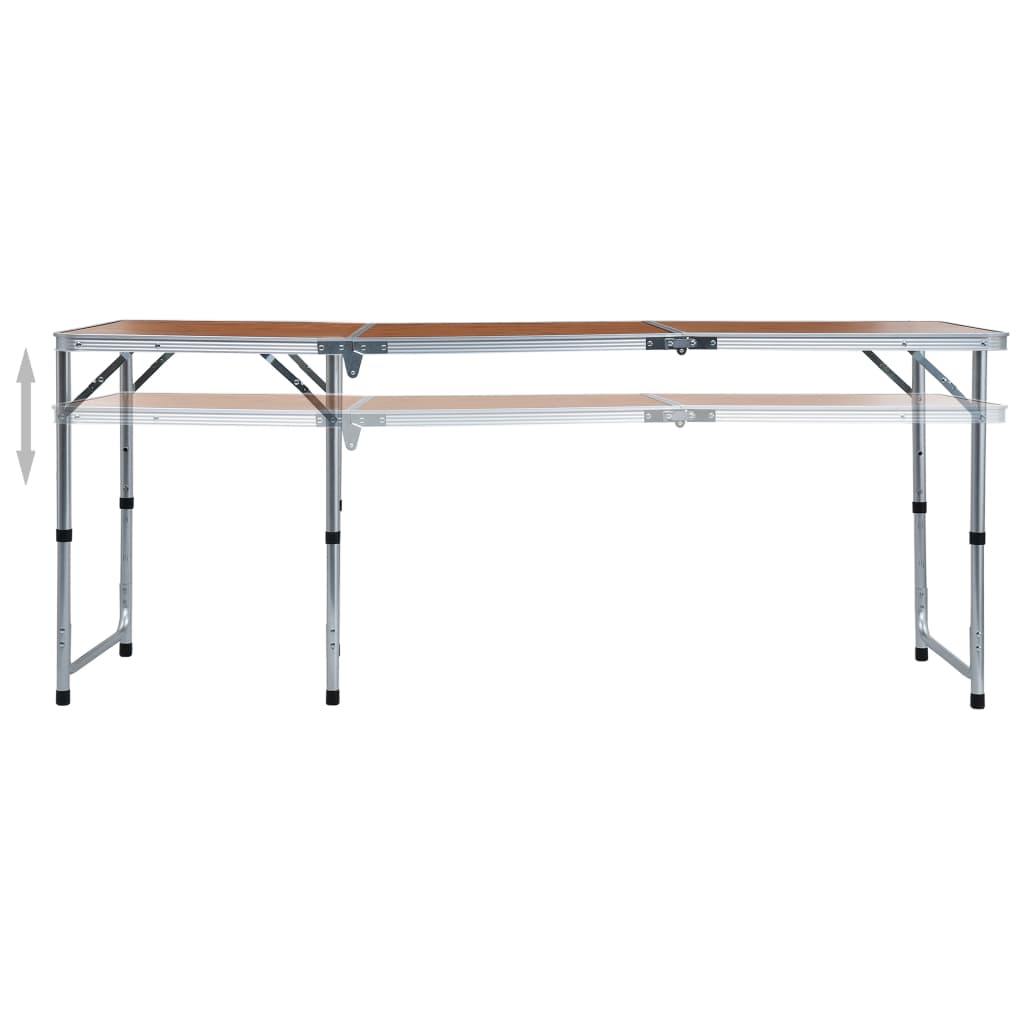 foldbart campingbord aluminium 180 x 60 cm