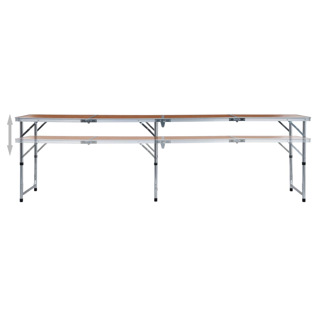 foldbart campingbord aluminium 240 x 60 cm