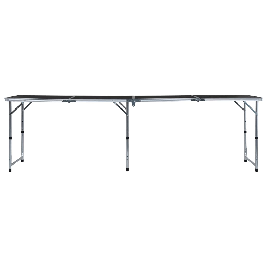 foldbart campingbord 240 x 60 cm aluminium grå