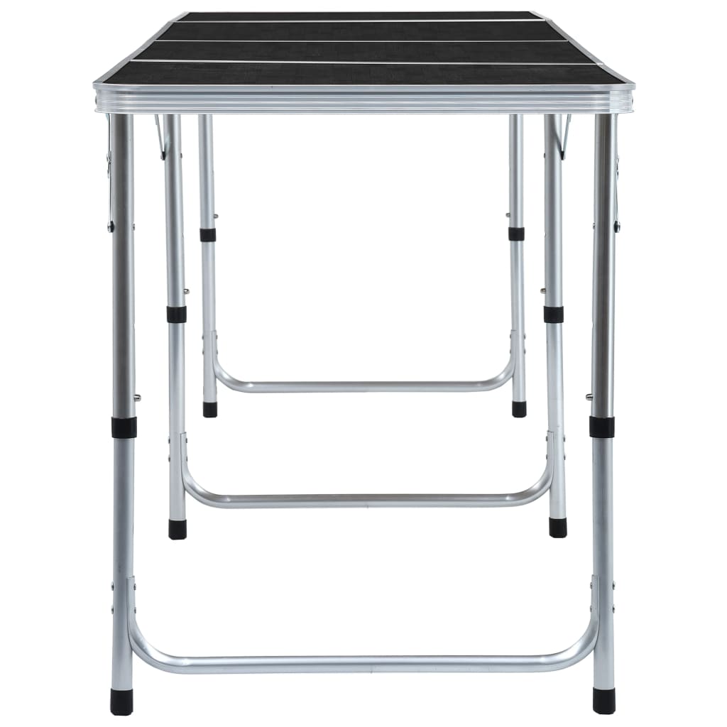 foldbart campingbord 240 x 60 cm aluminium grå