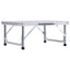 foldbart campingbord 60x45 cm aluminium hvid