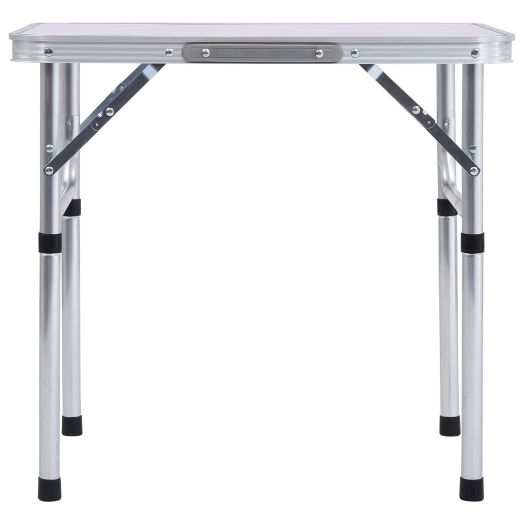 foldbart campingbord 60x45 cm aluminium hvid