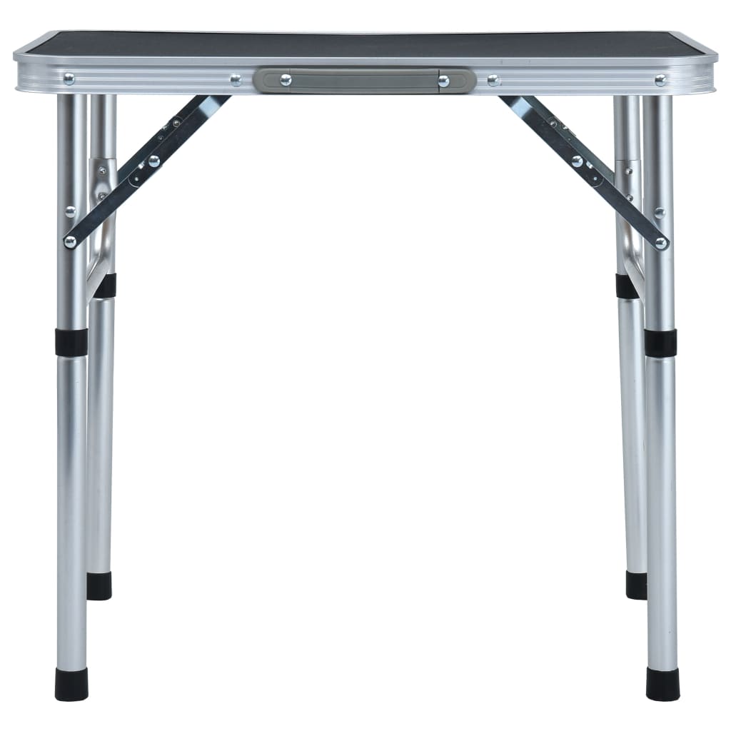 foldbart campingbord 60x45 cm aluminium grå