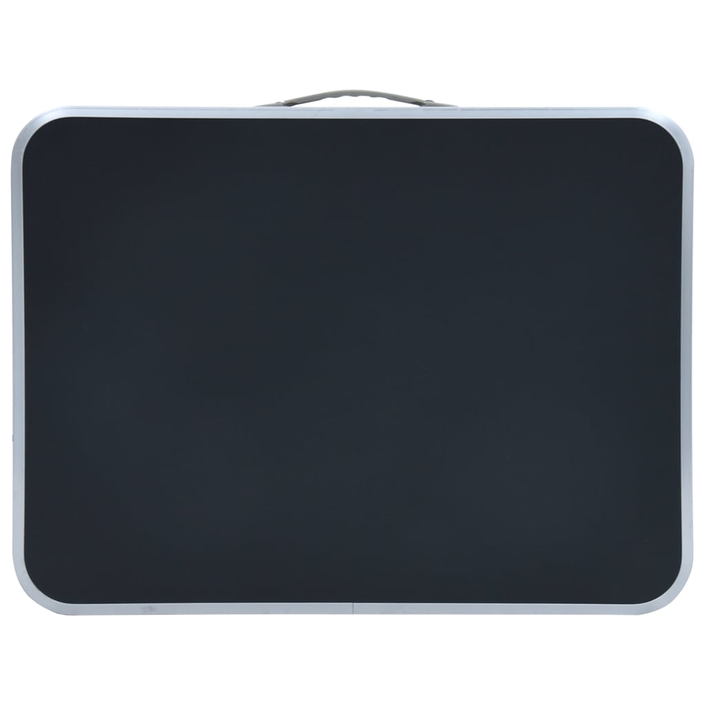 foldbart campingbord 60x45 cm aluminium grå