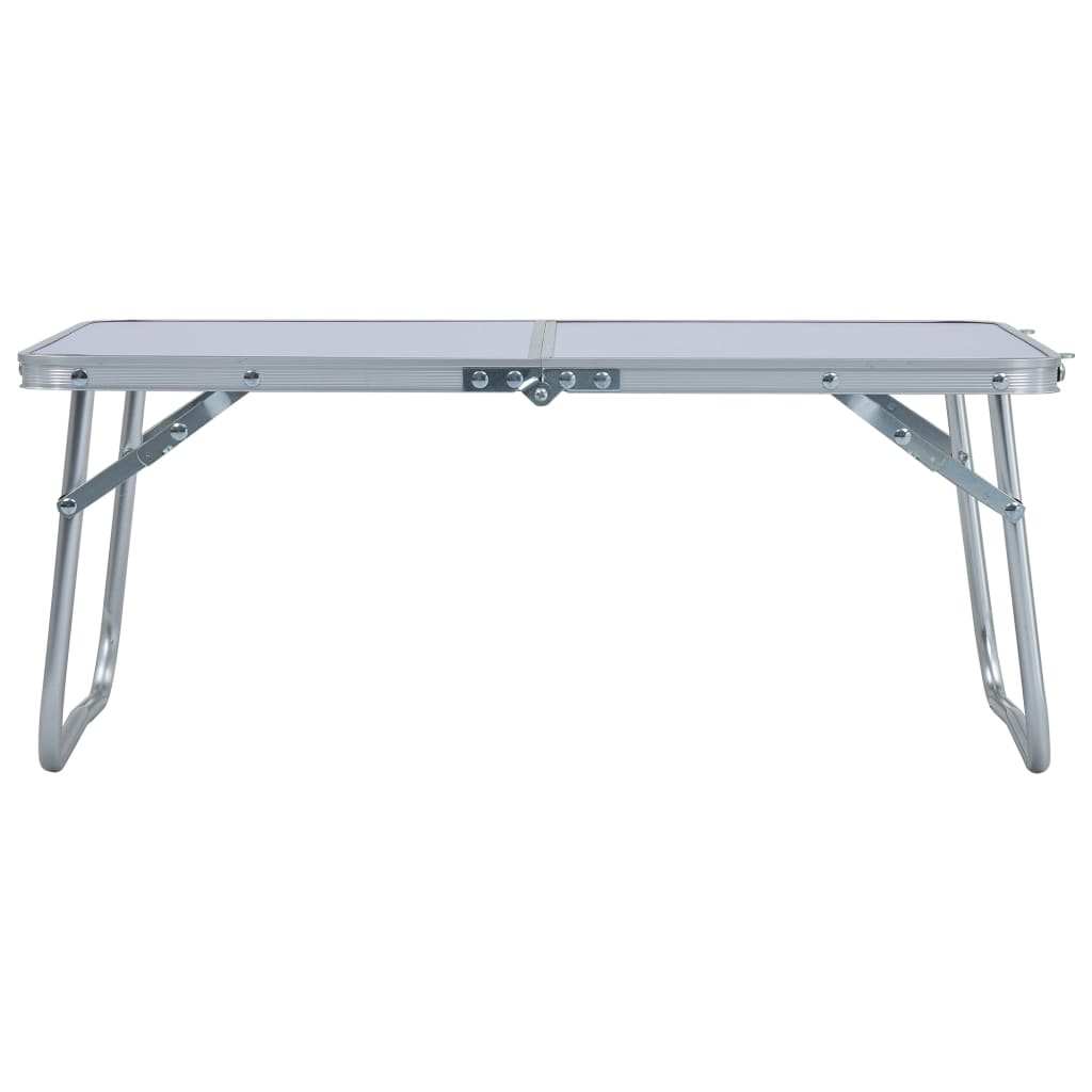 foldbart campingbord 60 x 40 cm aluminium hvid