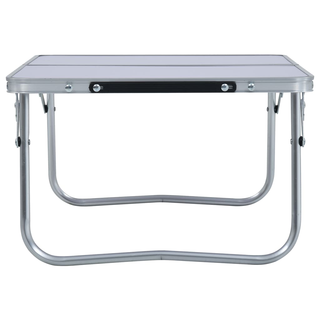 foldbart campingbord 60 x 40 cm aluminium hvid