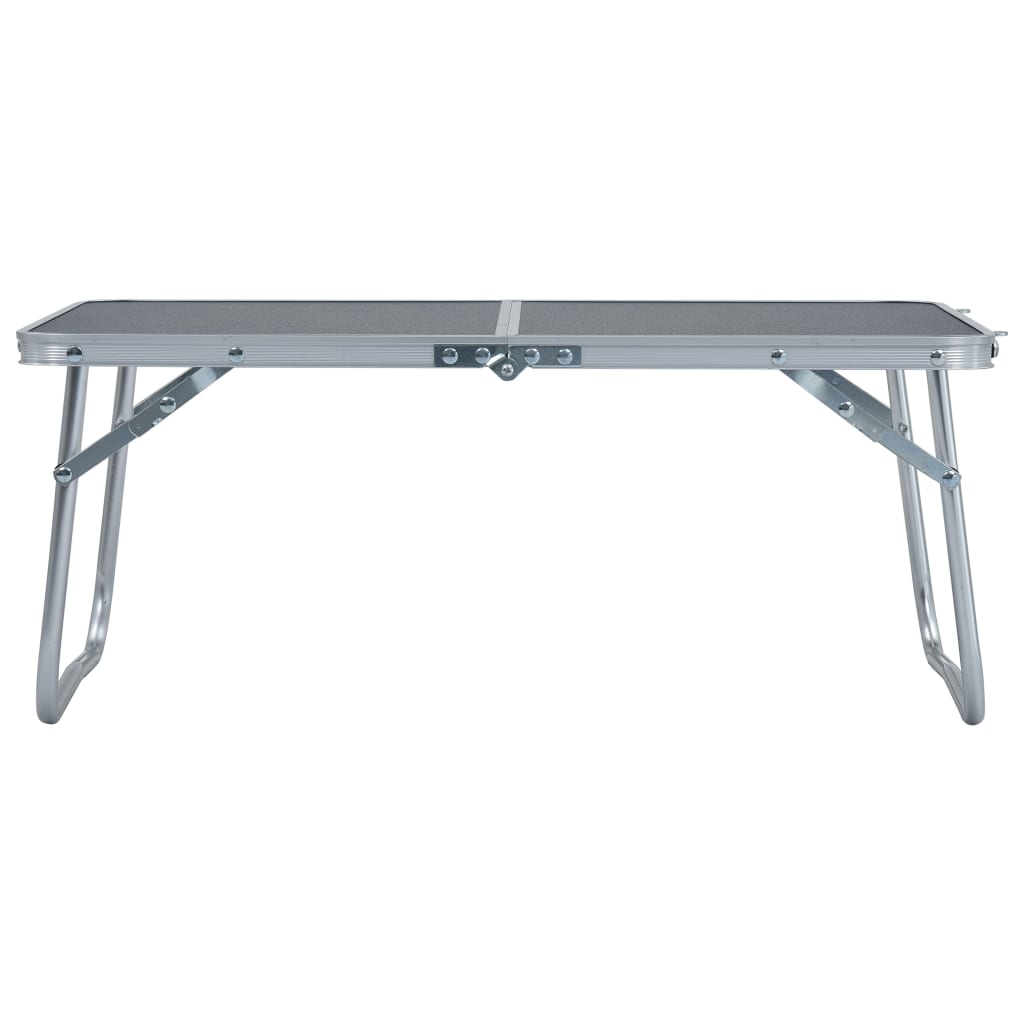 foldbart campingbord 60 x 40 cm aluminium grå