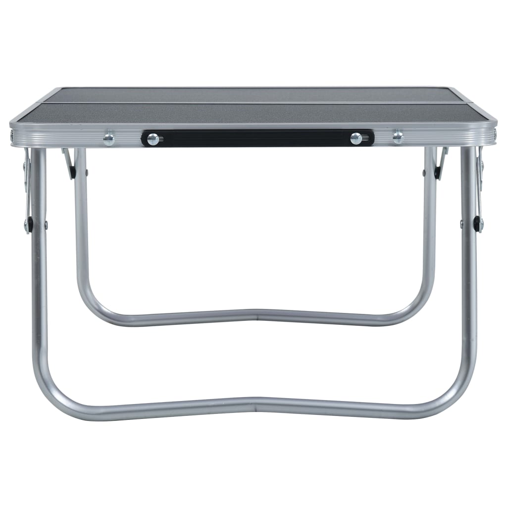 foldbart campingbord 60 x 40 cm aluminium grå
