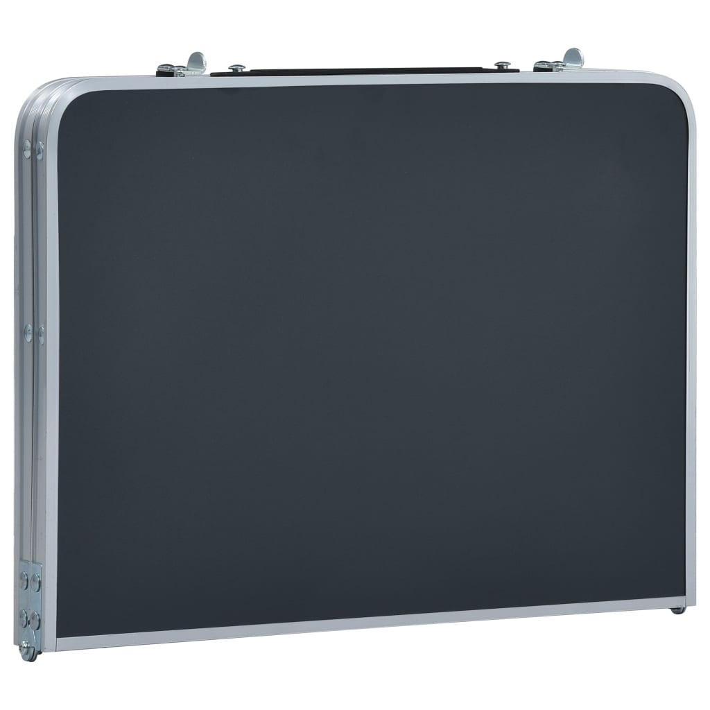 foldbart campingbord 60 x 40 cm aluminium grå