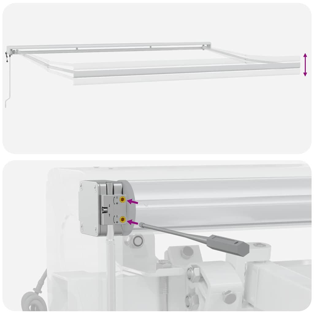 Markiseramme Hvid 450 × 300 cm Aluminium