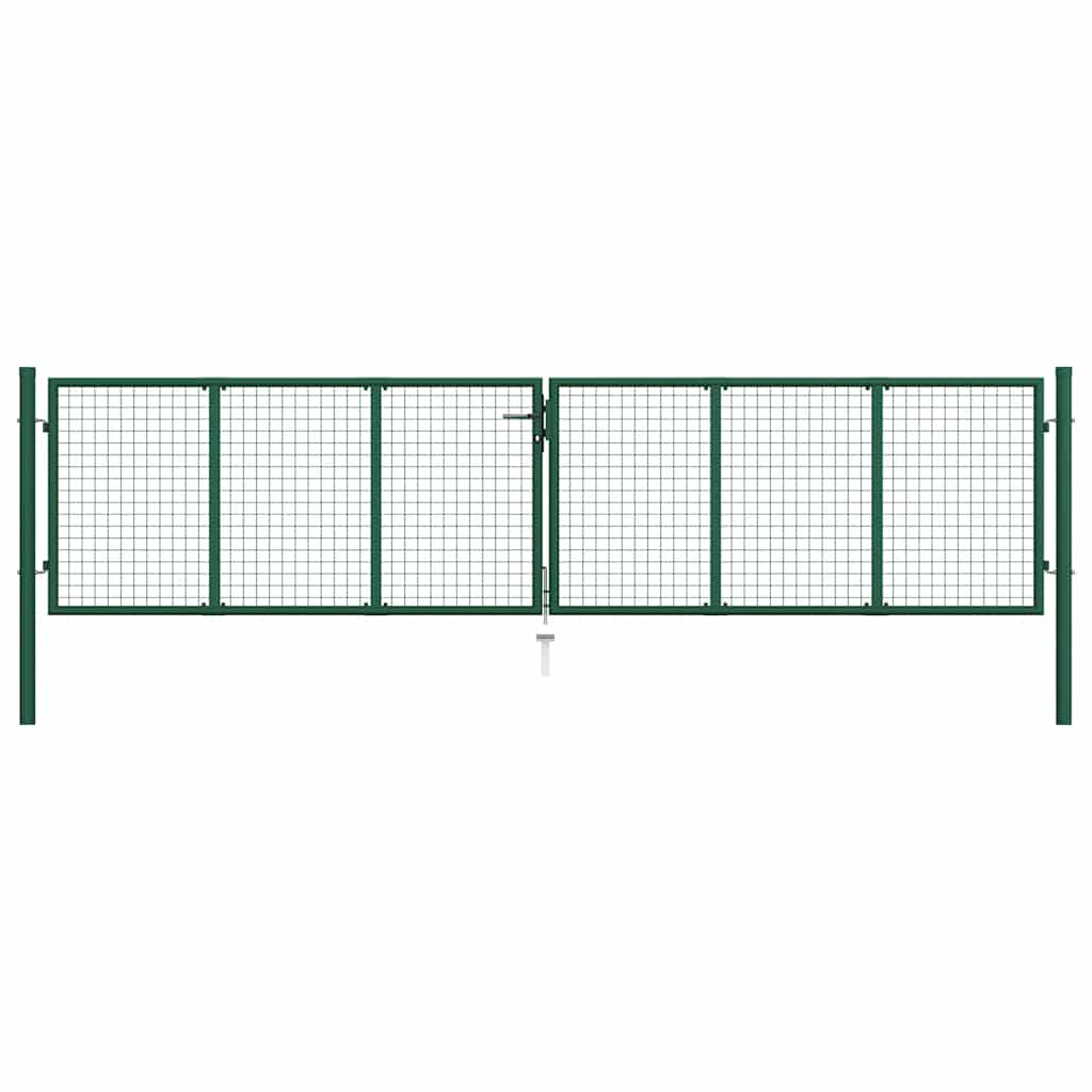 havelåge i stål med net 400x75 cm grøn