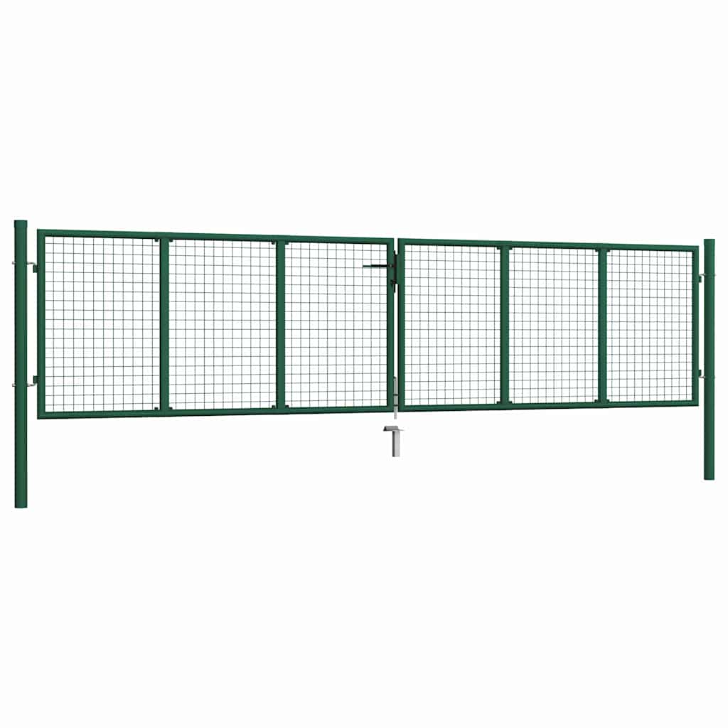 havelåge i stål med net 400x100 cm grøn
