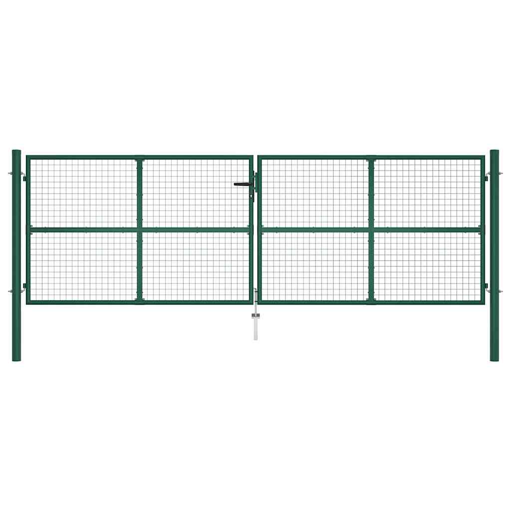 havelåge i stål med net 400x125 cm grøn