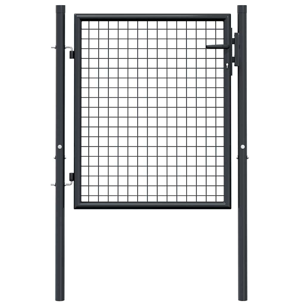 havelåge i net galvaniseret stål 100x75 cm grå