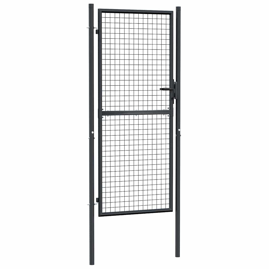 havelåge i net galvaniseret stål 100x200 cm grå